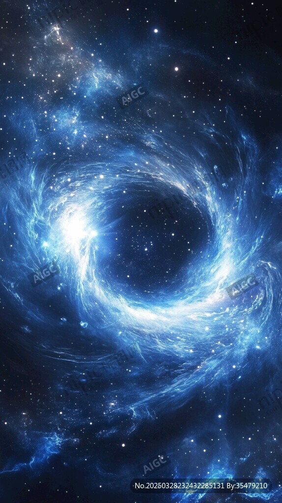 梦幻蓝色宇宙漩涡奇观