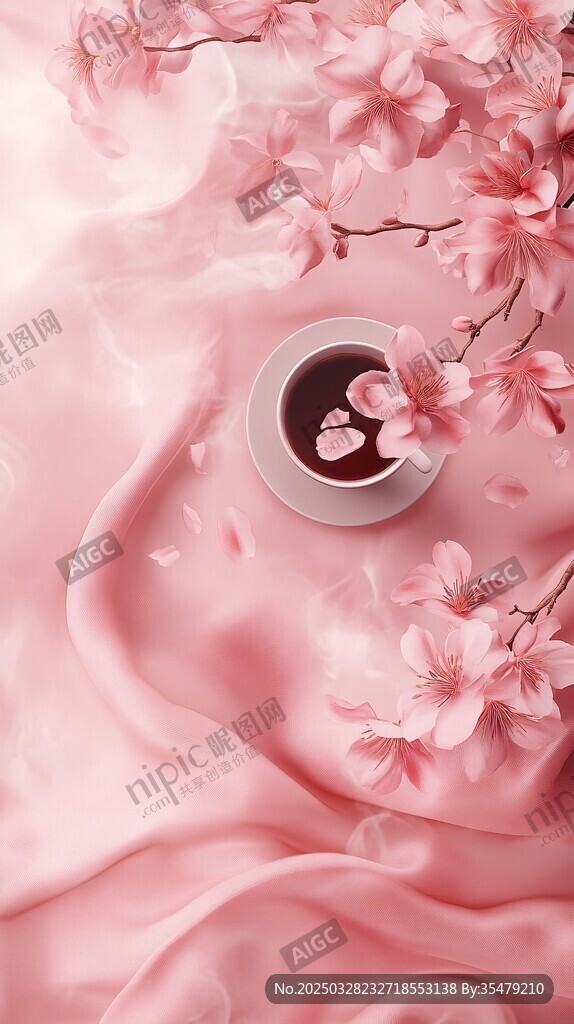 春日樱花下的静谧咖啡时光