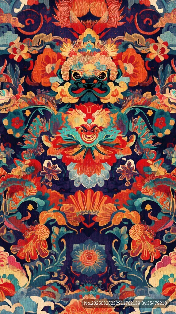绚丽民族风花卉图案设计