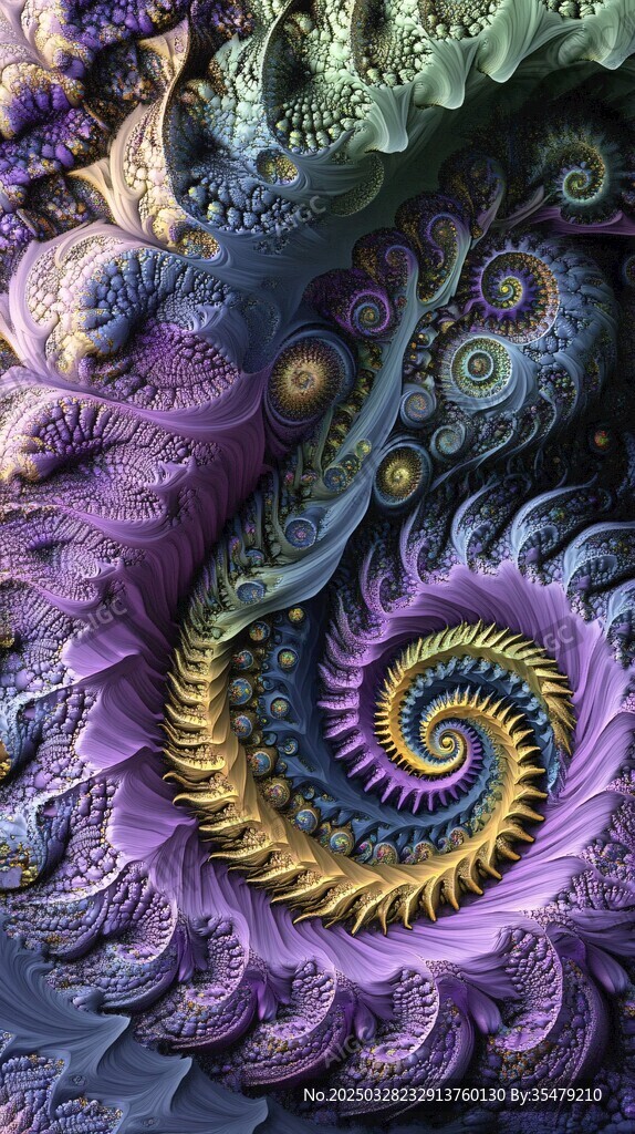 梦幻螺旋分形艺术图案