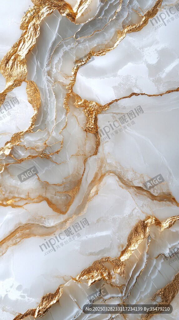 奢华金白大理石纹理图案