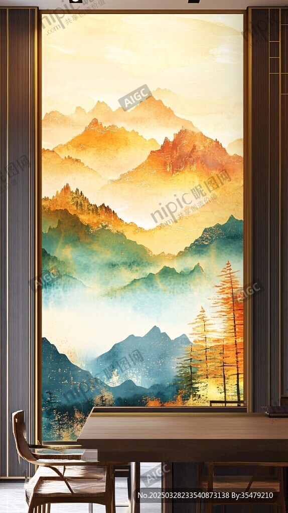 中式山水风室内艺术装饰画