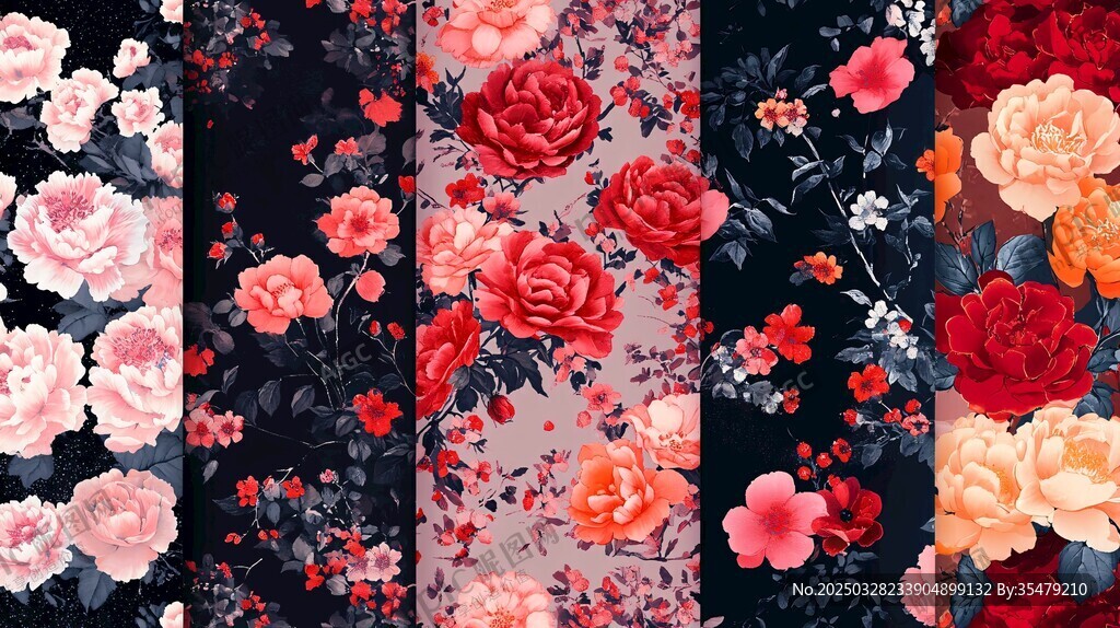 多彩花卉图案集合