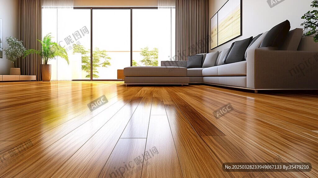 现代简约风客厅木地板展示