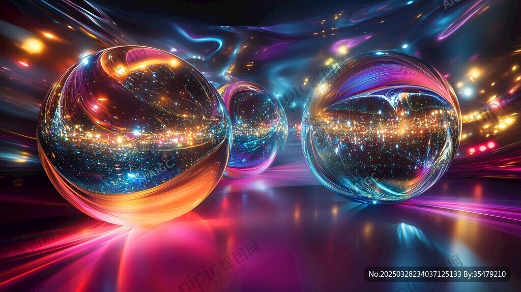 梦幻炫彩球体光影艺术