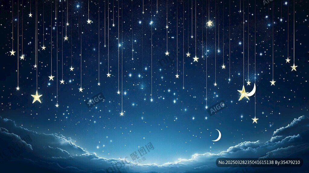 梦幻星空下的星月浪漫
