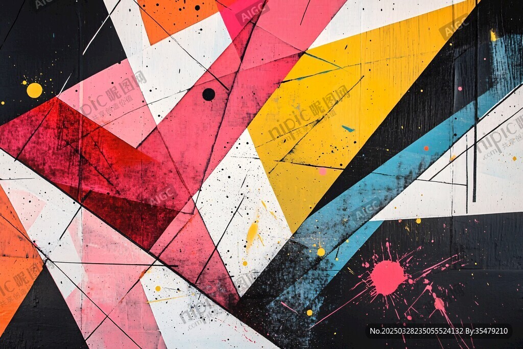 抽象几何多彩艺术图案