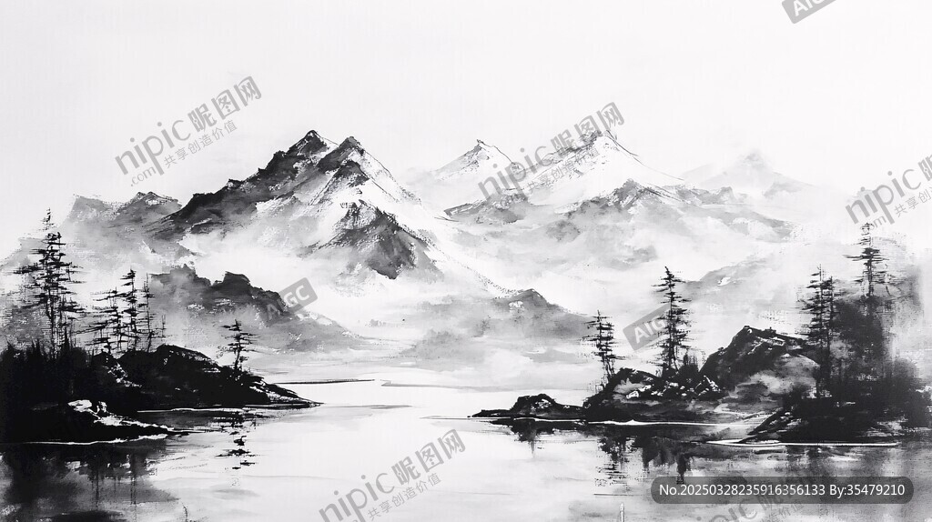 水墨山水意境图