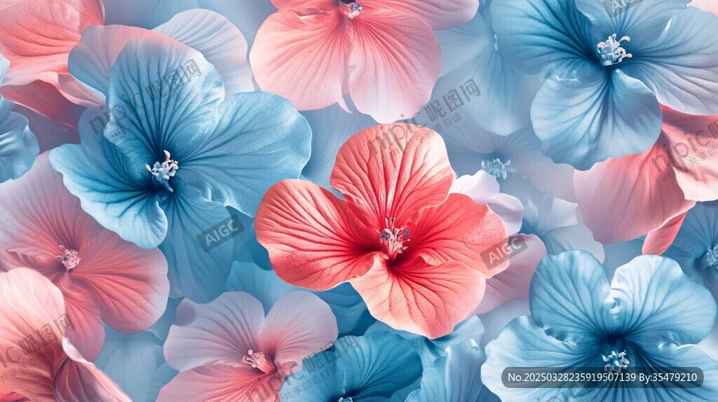 梦幻多彩花卉背景图