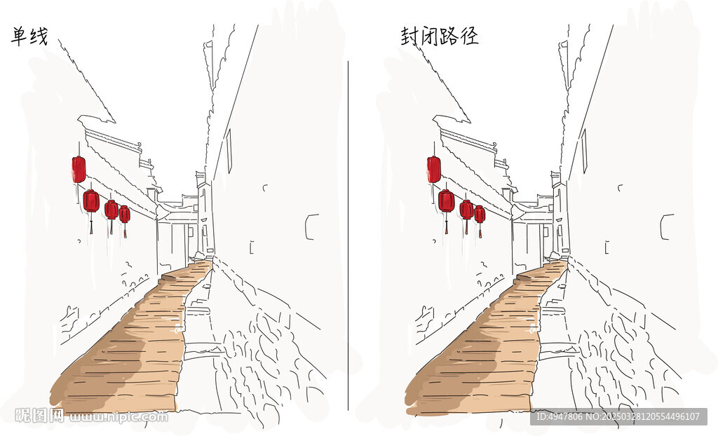 徽州景点 矢量图
