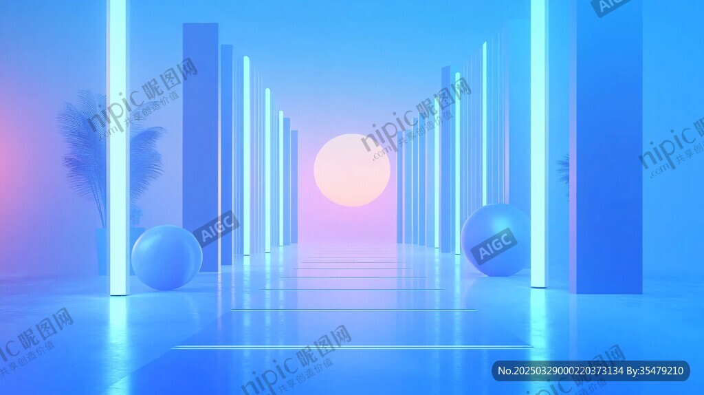 梦幻霓虹通道空间场景