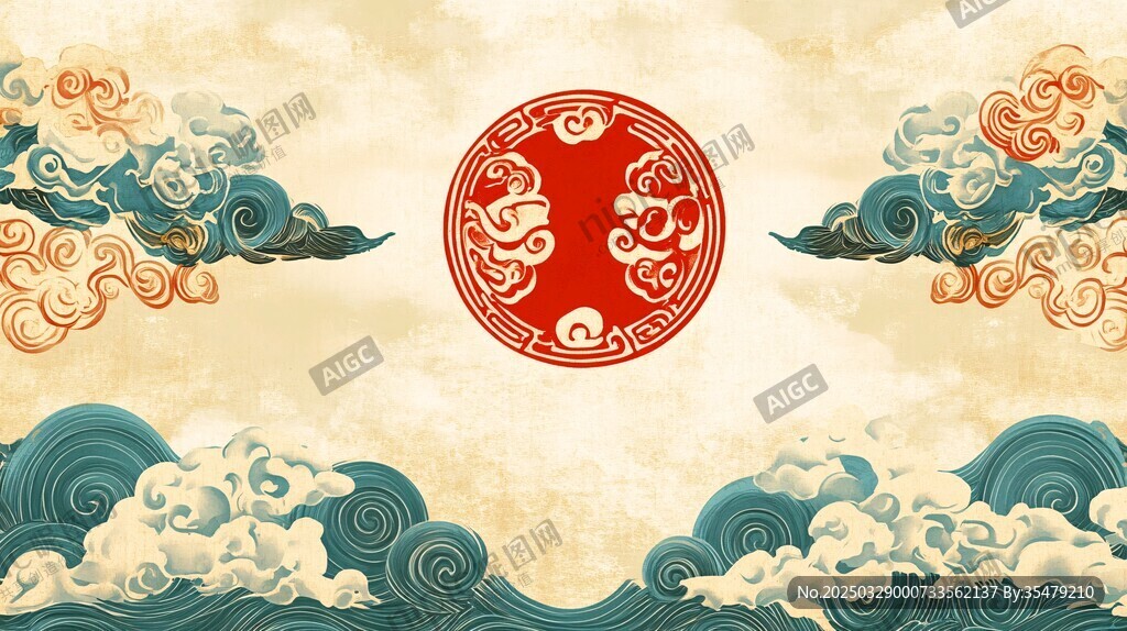 中式古典云海祥瑞图