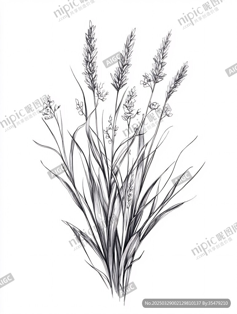 手绘清新草本植物插画