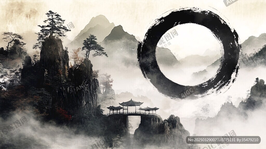 水墨山水意境图