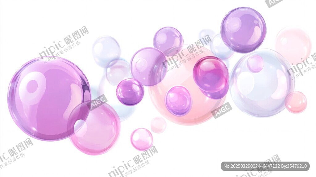 梦幻紫色泡泡漂浮效果
