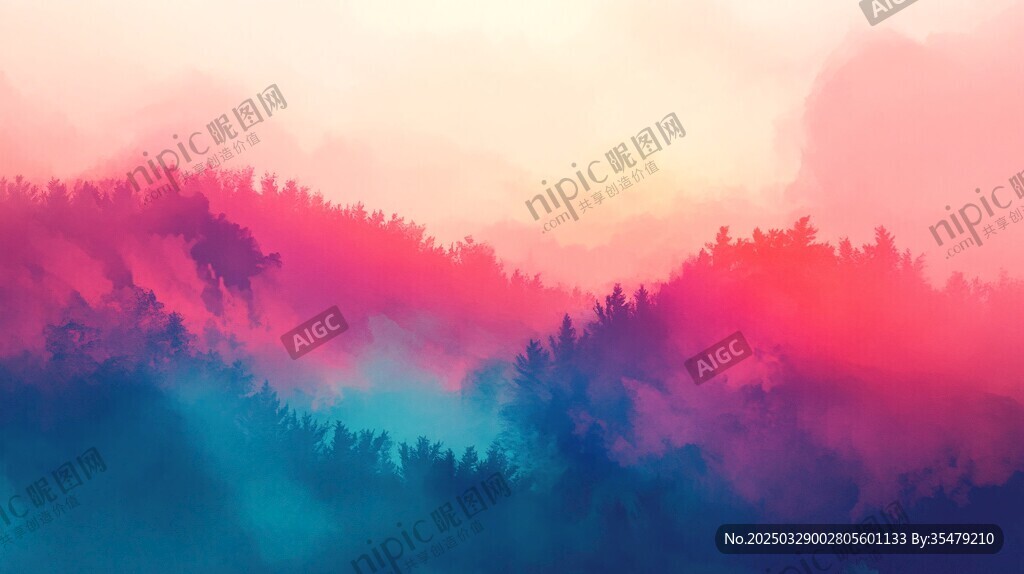 梦幻山林晨曦美景
