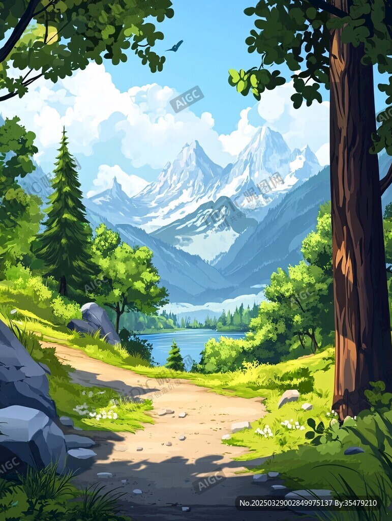 山间小径的自然美景