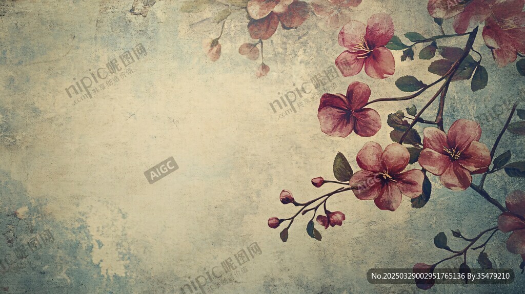 复古风花卉背景图