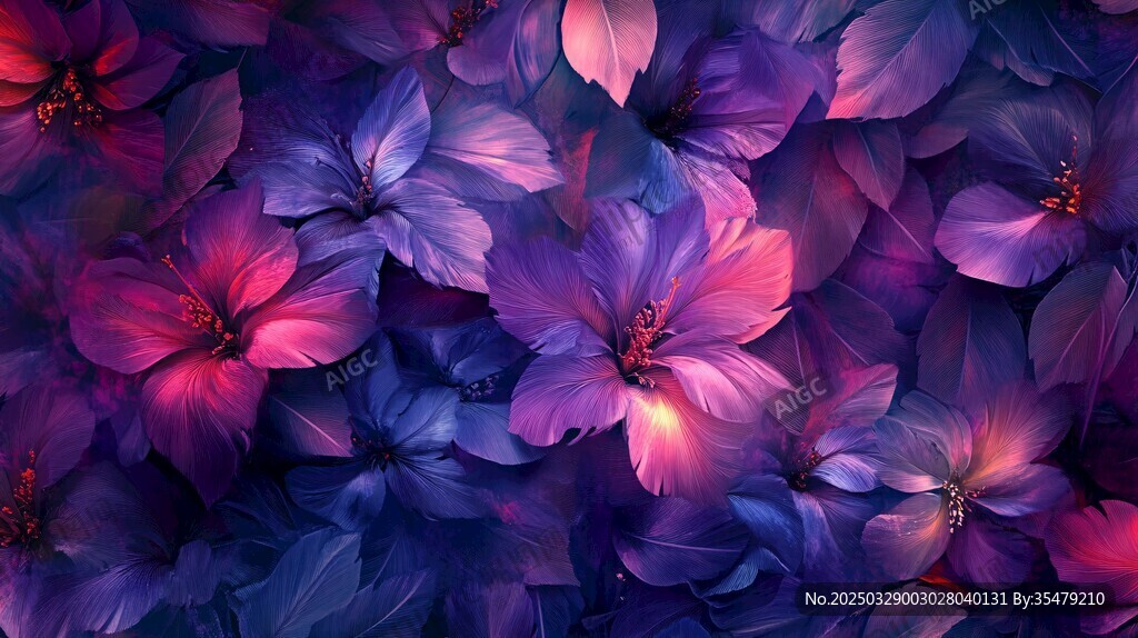 梦幻紫调花卉背景图