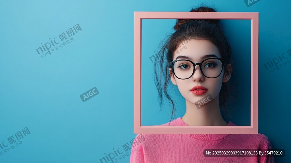框中少女的时尚魅力瞬间