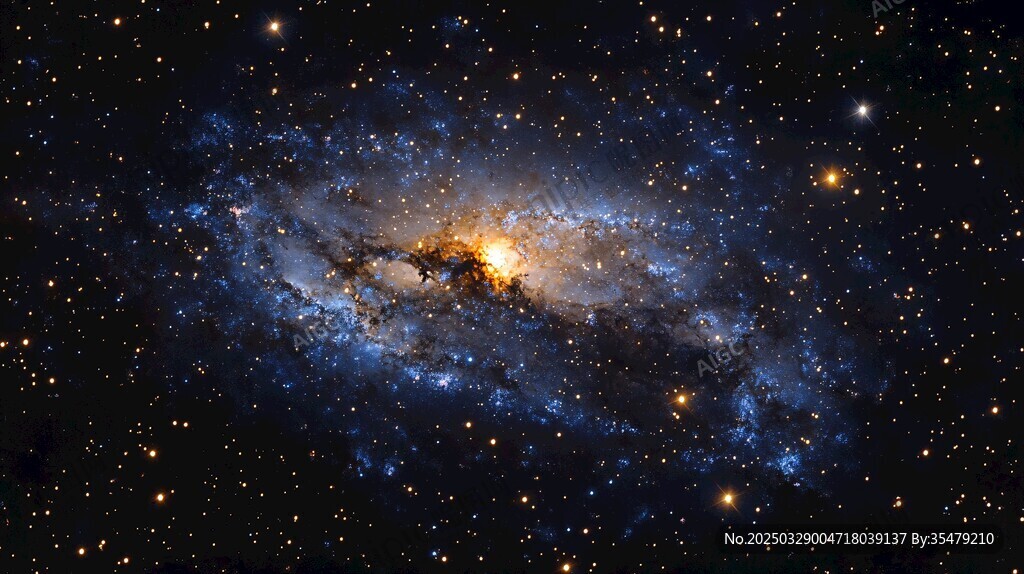 壮丽螺旋星系闪耀星空