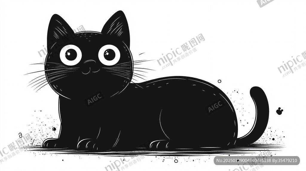 黑猫瞪大眼睛的可爱瞬间