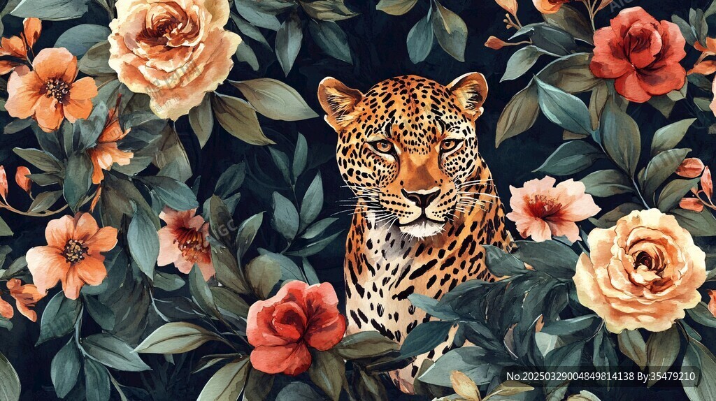 豹隐繁花间