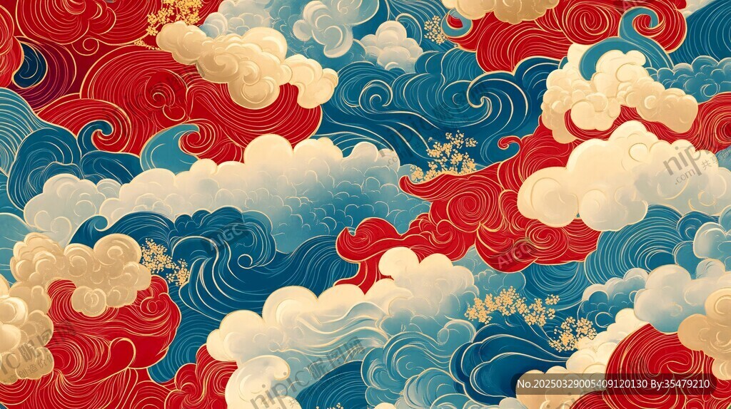 中式云浪图案 传统美学风