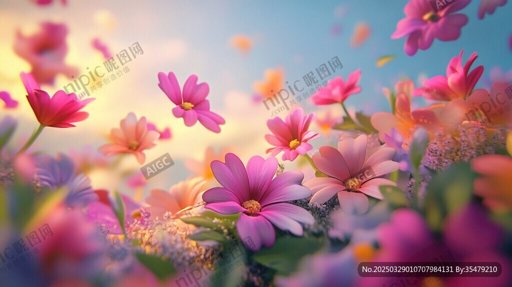 春日繁花绽放梦幻美景