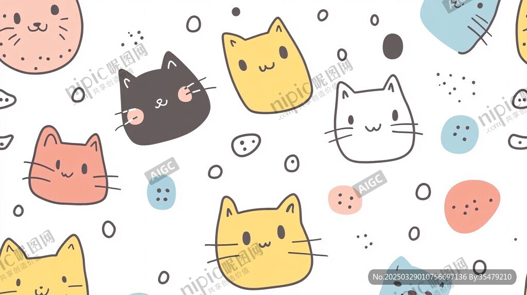 可爱猫咪图案背景