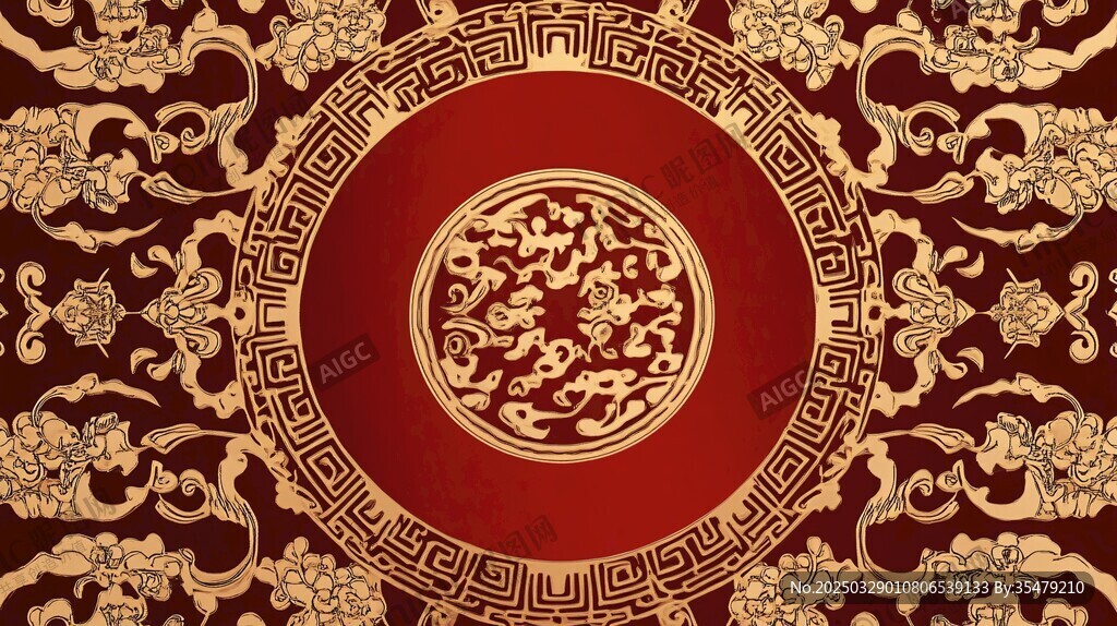 中式传统华丽花纹背景图