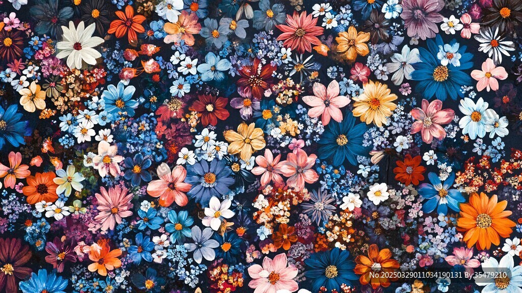 缤纷花卉海洋 绚丽多彩画面