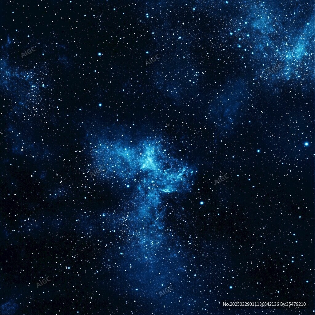 深邃梦幻的蓝色星空宇宙