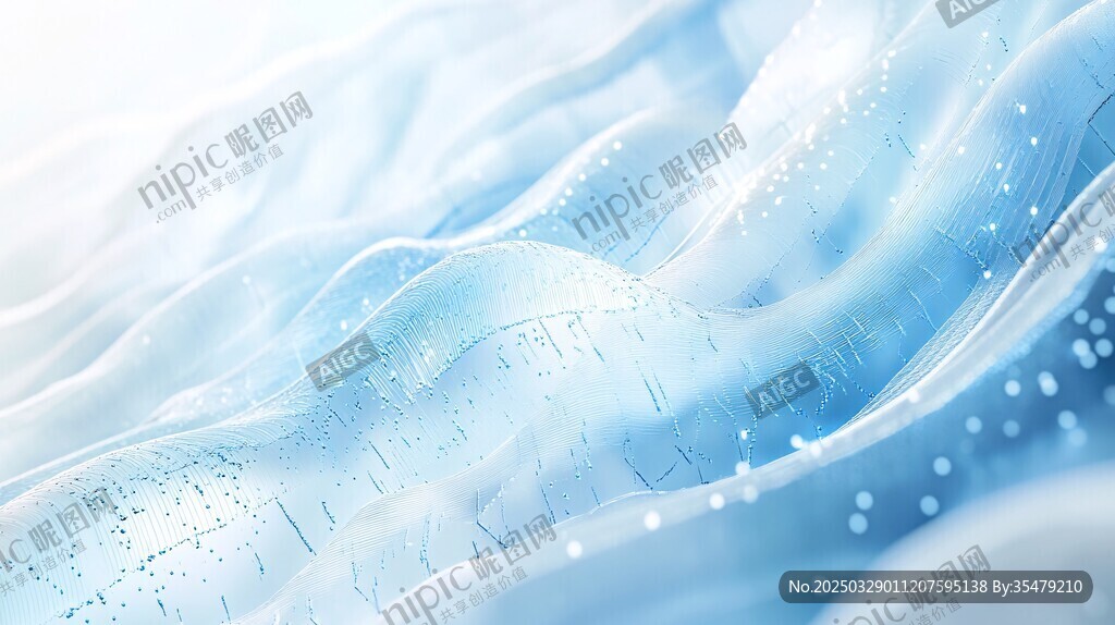 梦幻蓝色冰雪纹理背景