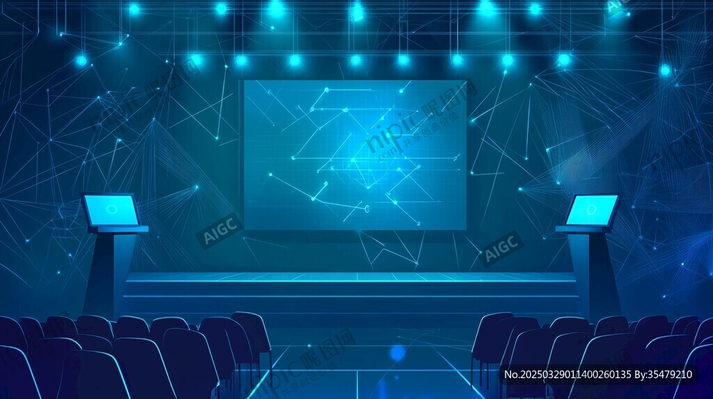 科技感十足的会议演讲舞台
