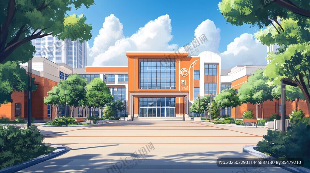 现代校园建筑景观图