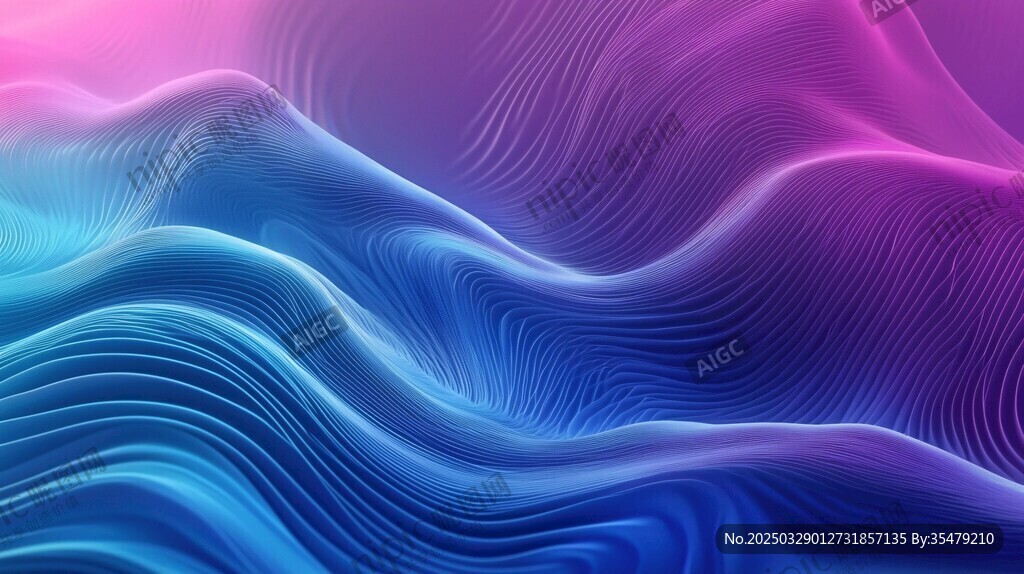 梦幻渐变波浪背景图