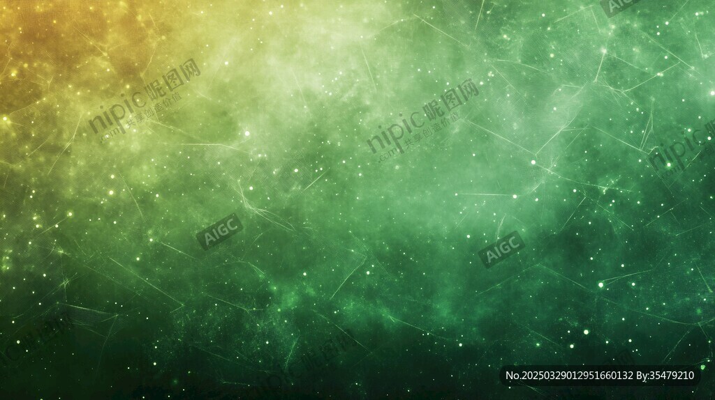 梦幻绿金渐变星空背景