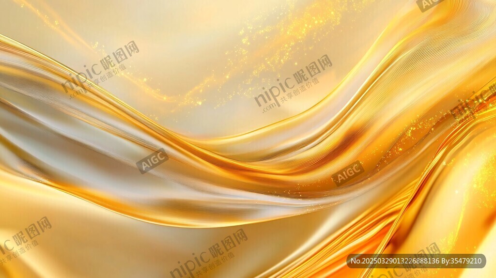 金色流动质感艺术背景图