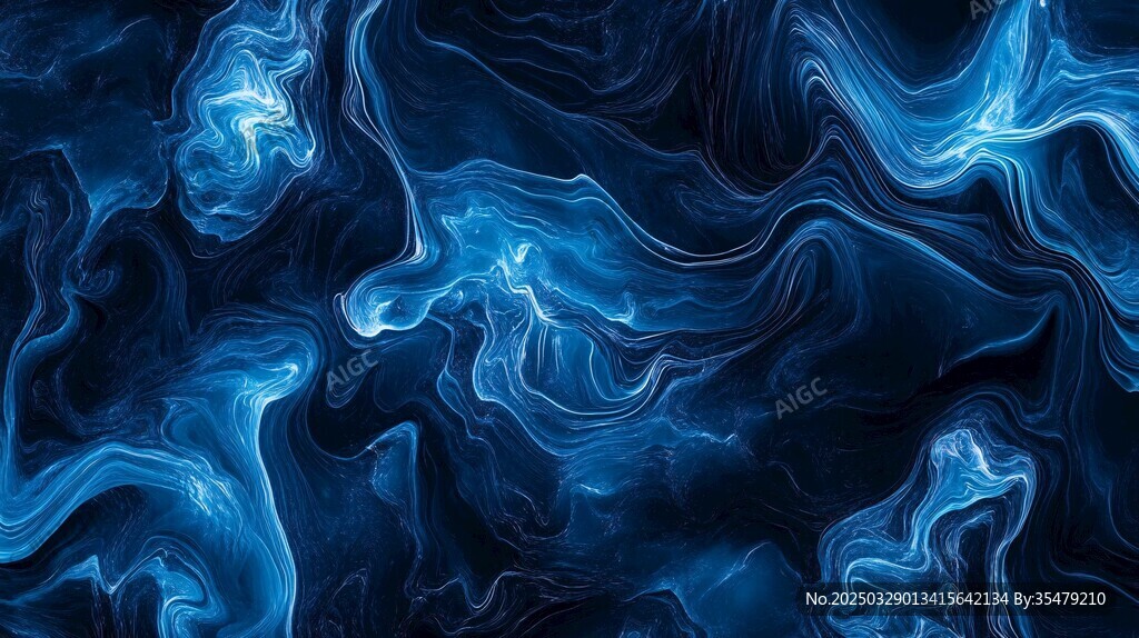 梦幻蓝调流体纹理背景