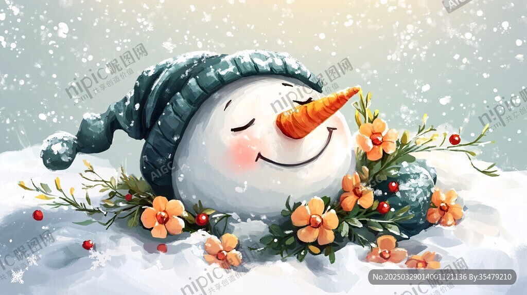 沉睡的冬日雪人