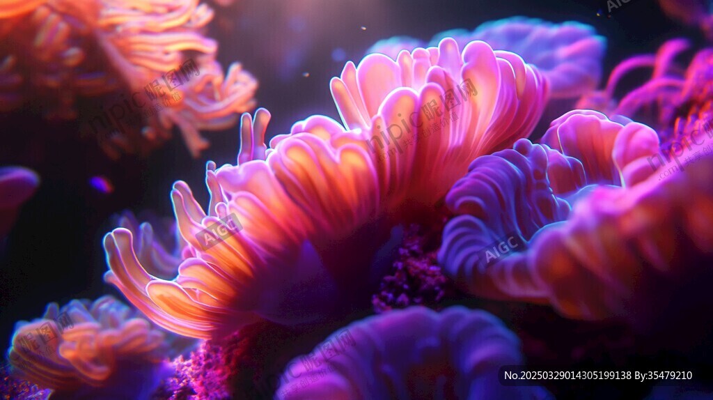 梦幻绚丽的海底珊瑚景观