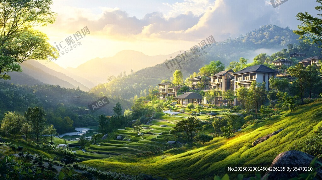 山间田园美景