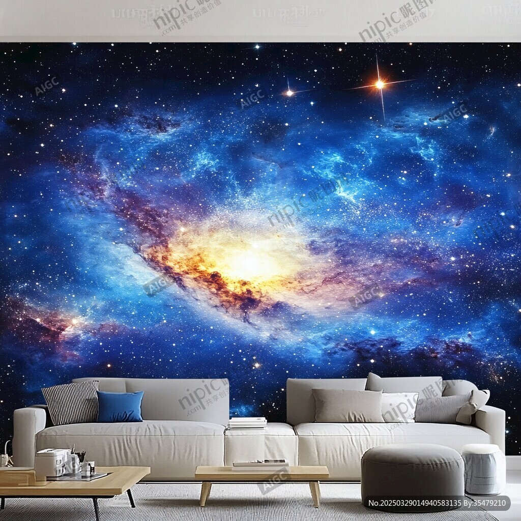 梦幻星空客厅背景墙