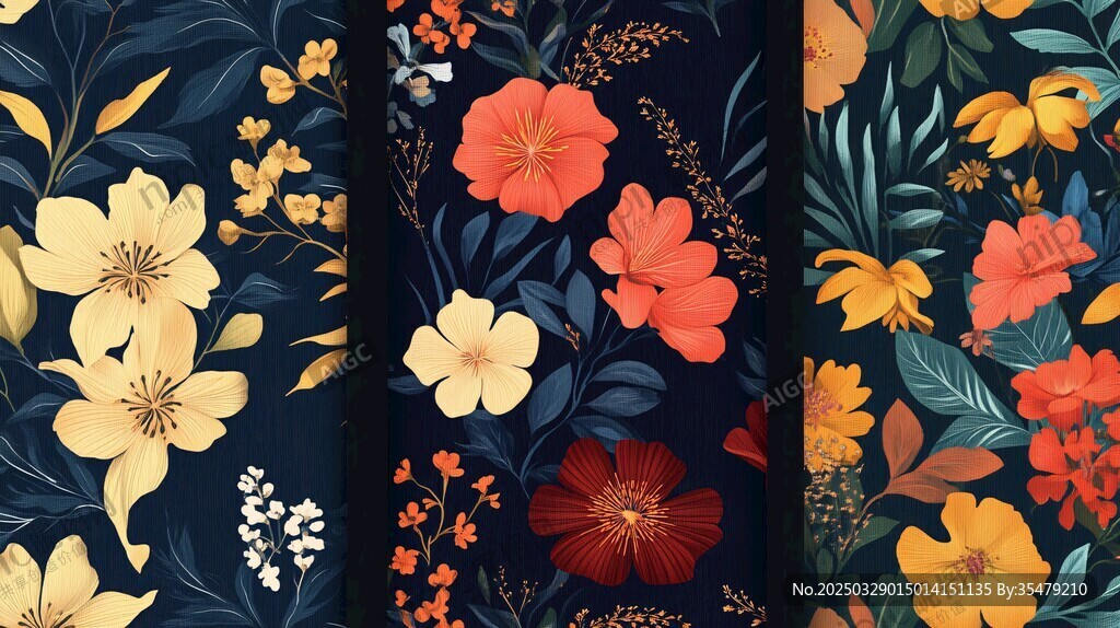 绚丽花卉图案背景设计