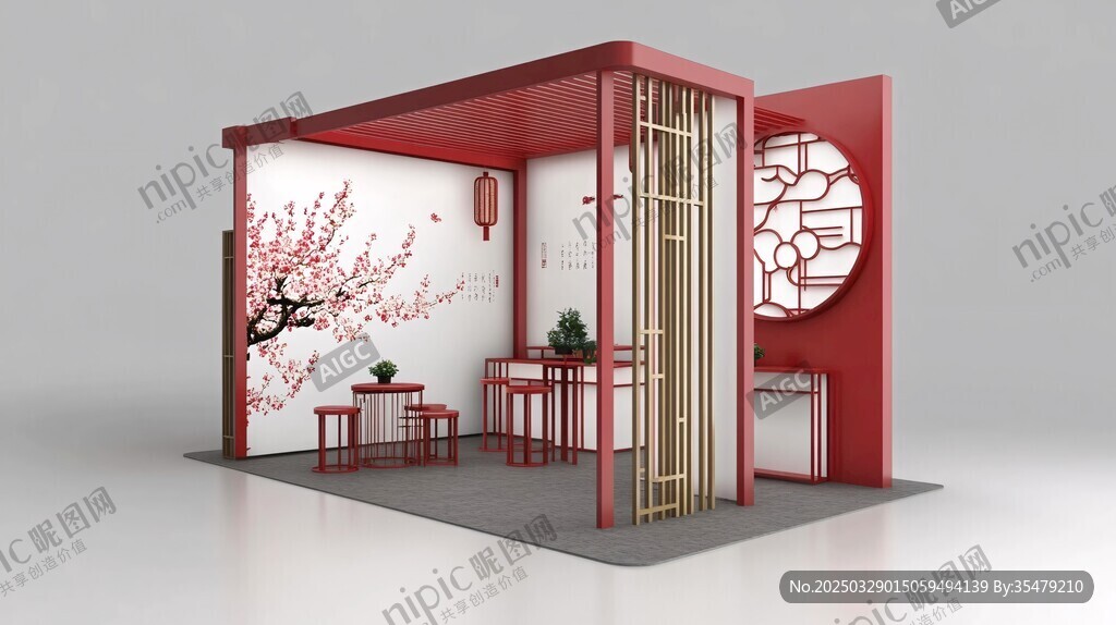 中式典雅展台设计模型