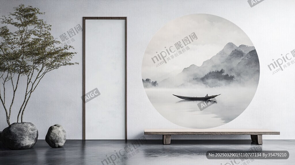 中式禅意客厅山水装饰画