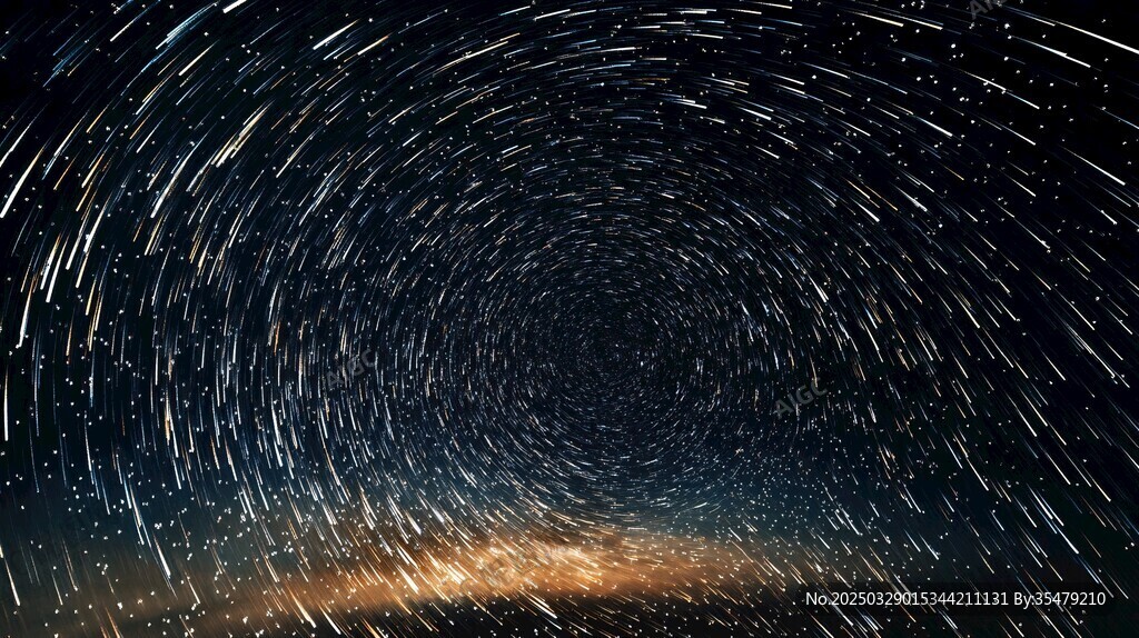 星轨流转下的梦幻夜空