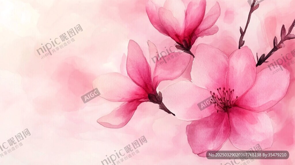 粉色梦幻绽放的美丽花朵