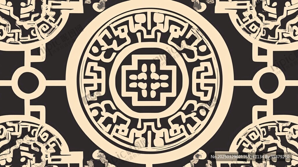 中式传统几何图案装饰画